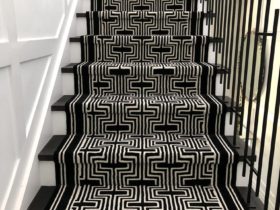 Carpet Stairs - Black Border Runner - Superfloors Sydney