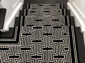 Carpet Stairs - Black Border Runner Landing - Superfloors Sydney