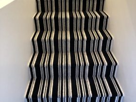 Carpet Stairs - Best Carpet Stairs Design Carpet With Black & White Lines - Superfloors Sydney