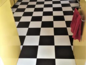 Luxury Vinyl Tiles - Amtico Signature Black & White Tiles Design Floor - Superfloors Sydney