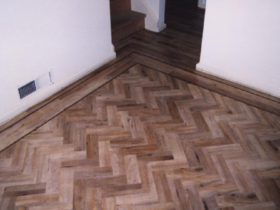 Luxury Vinyl Tiles - Wood - Amtico Signature Washed Teak Parquet Design Pattern - Superfloors Sydney