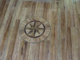 Marine Luxury Yacht - Amtico Wood Plank Floor With Logo - Superfloors Sydney