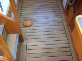 Marine Boat - Amtico Wooden Ship Deck With Black Floor Strips - Superfloors Sydney