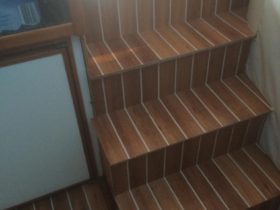 Luxury Vinyl Tiles – Stairs - Amtico Signature Teak Planks Deck For Boat - Superfloors Sydney