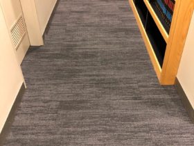 Carpet Tiles - Commercial Above Left Cusion Back Installed - Superfloors Sydney