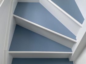 Luxury Vinyl Tiles – Stairs - Fobo Marmoleum Walton Vintage Blue - Superfloors Sydney