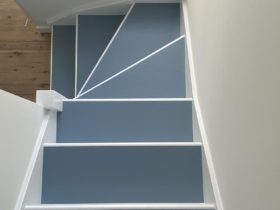 Luxury Vinyl Tiles – Stairs - Fobo Marmoleum Walton Vintage Blue - Superfloors Sydney